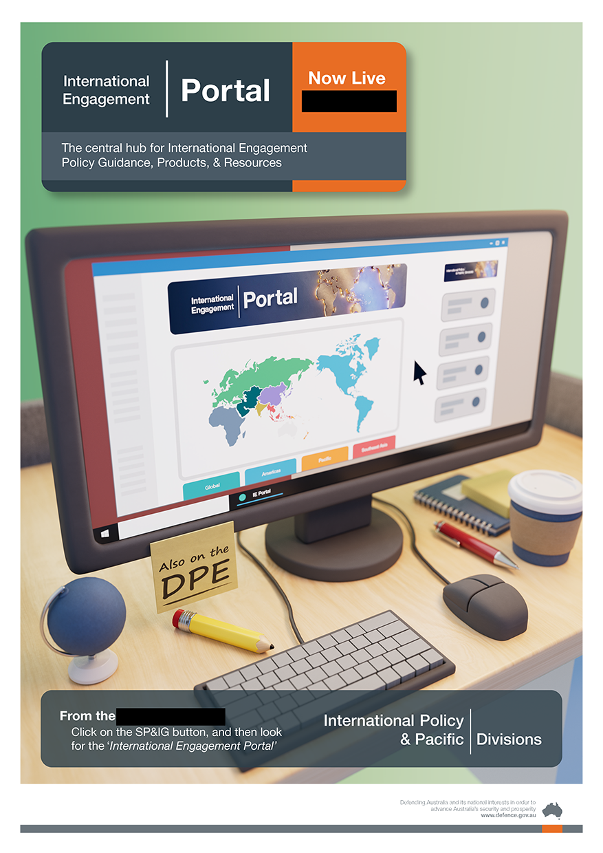 International Engagement Portal campaign artwork showing its map-based interface